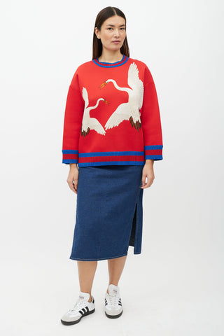 Gucci Red & Multicolour Graphic Sweatshirt