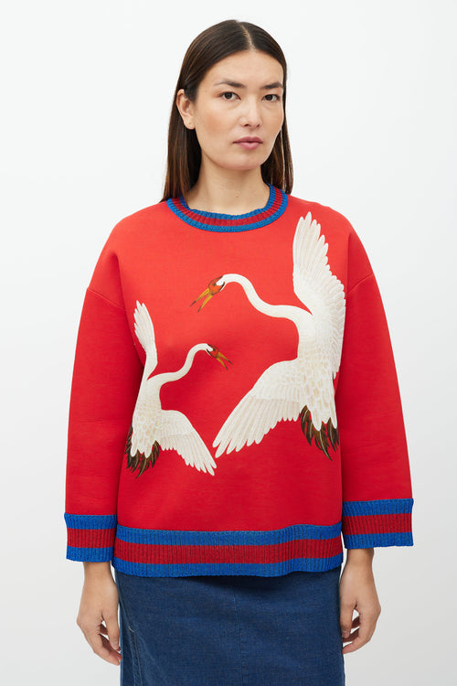 Gucci Red & Multicolour Graphic Sweatshirt