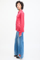 Gucci Red & Blue Silk Shirt