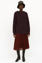 Gucci Burgundy Wool & Cashmere Knit Sweater