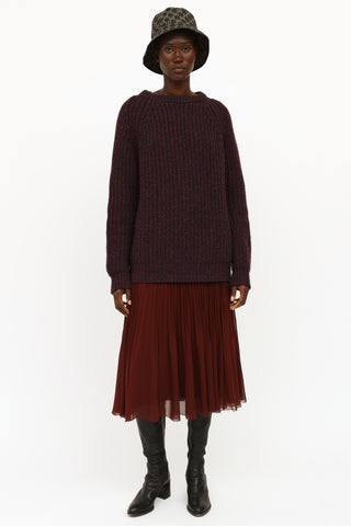 Gucci Burgundy Wool & Cashmere Knit Sweater
