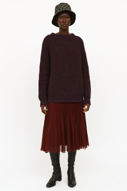 Gucci Burgundy Wool & Cashmere Knit Sweater