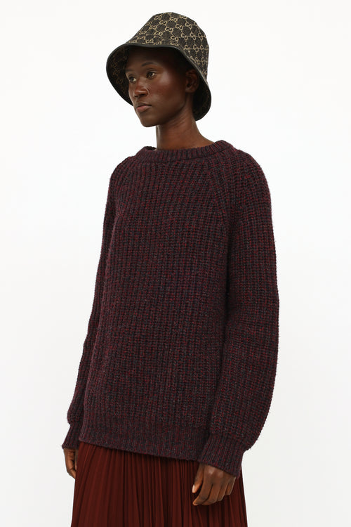 Gucci Burgundy Wool & Cashmere Knit Sweater