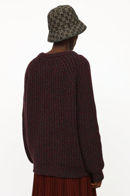 Gucci Burgundy Wool & Cashmere Knit Sweater