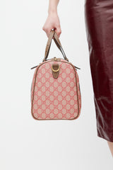 Gucci Red & Brown Monogram Joy Boston Bag