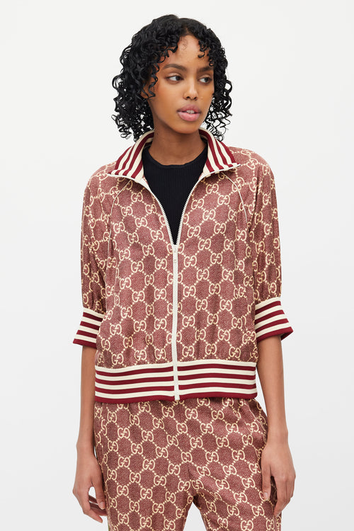 Gucci Red & Cream GG Supreme Monogram Track Suit