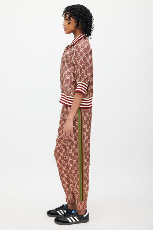 Gucci Red & Cream GG Supreme Monogram Track Suit