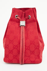Gucci Red GG Canvas Drawstring Pouch