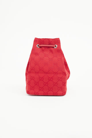 Gucci Red GG Canvas Drawstring Pouch