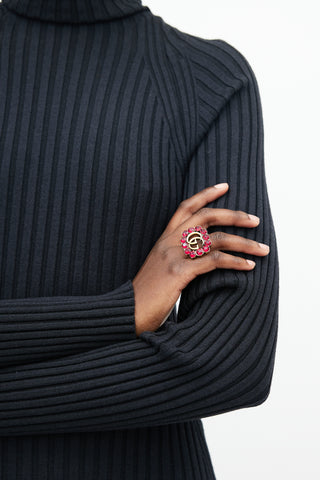 Gucci Red & Gold Jewel GG Ring
