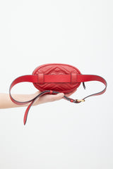 Gucci Red & Gold Leather Marmont Belt Bag