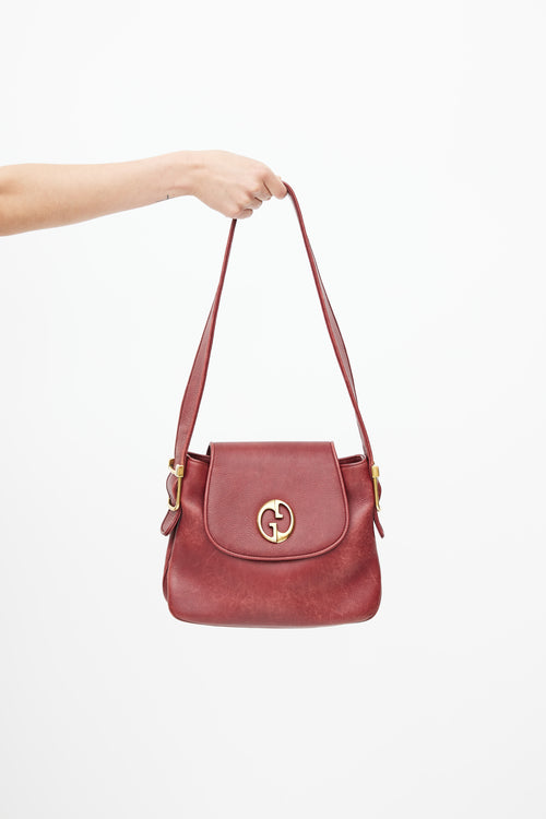 Gucci Red & Gold Leather Shoulder Bag