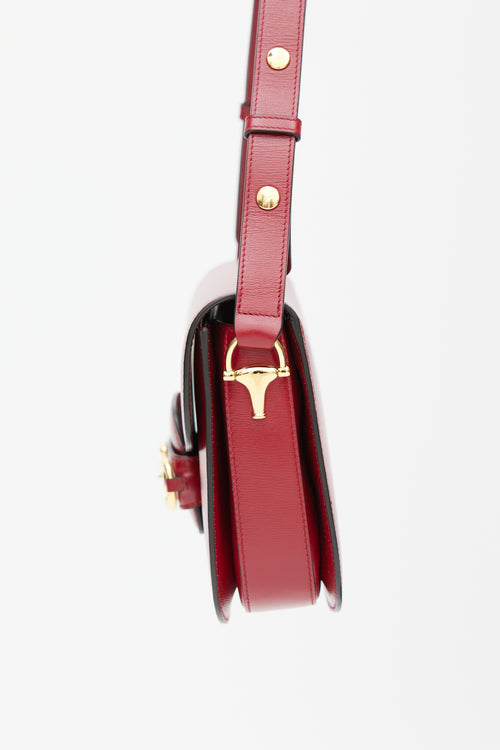 Gucci Red Leather 1955 Shoulder Bag