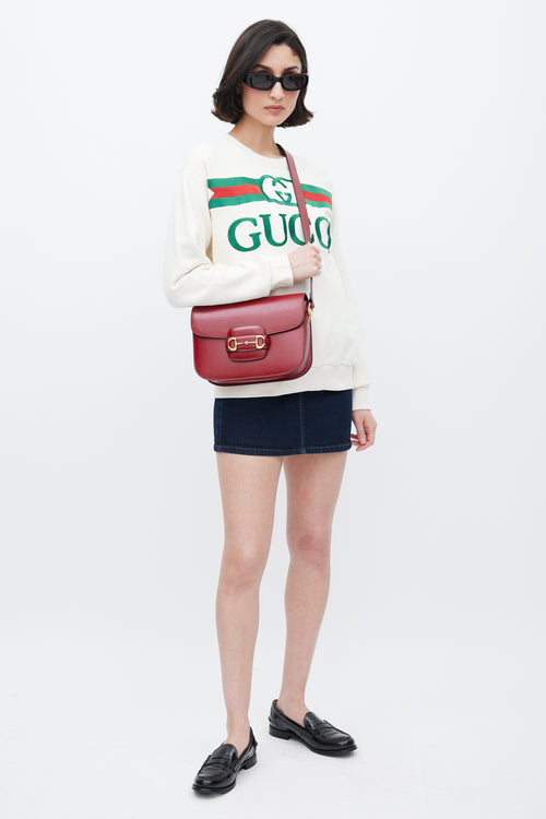 Gucci Red Leather 1955 Shoulder Bag