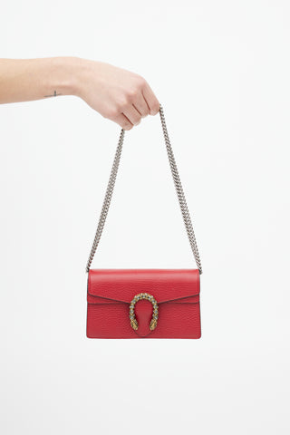 Gucci Red Leather Dionysus Super Mini Crossbody Bag