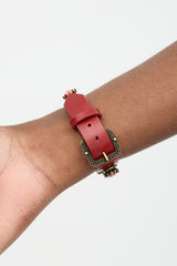 Gucci Leather Embellished Head Cuff Bracelet