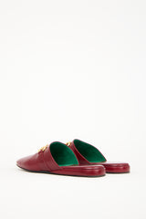 Gucci Red Leather Pericle Mule
