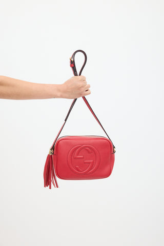 Gucci Red Leather Soho Disco Crossbody Bag