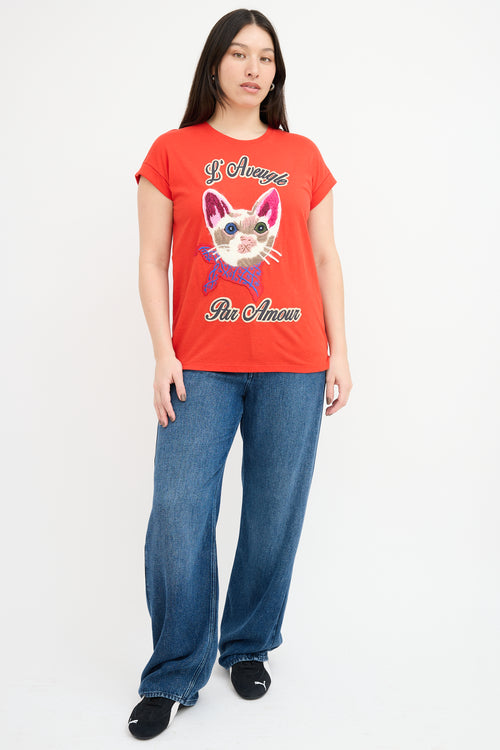 Gucci Red & Multi L'Aveugle Par Amour T-Shirt