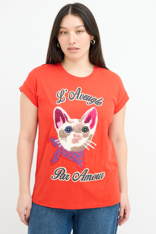 Gucci Red & Multi L'Aveugle Par Amour T-Shirt