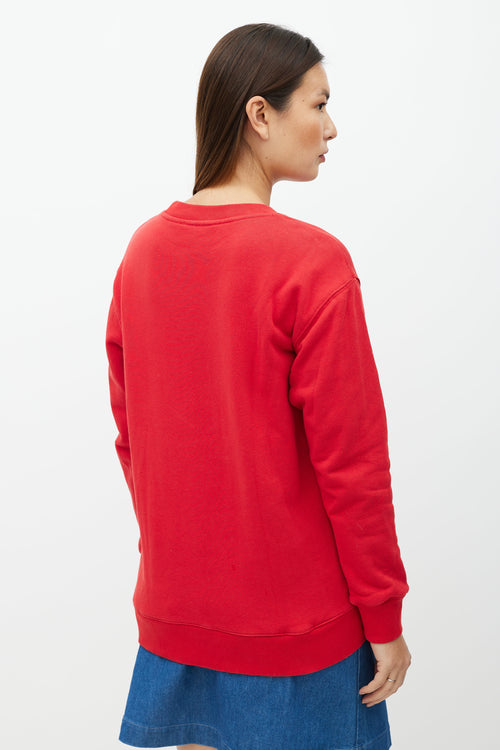 Gucci X Disney Red & Multicolour Logo Sweatshirt