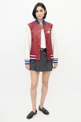 Gucci Red & Multicolour Blind For Love Varsity Jacket