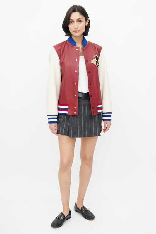 Gucci Red & Multicolour Blind For Love Varsity Jacket