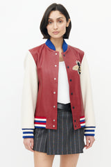 Gucci Red & Multicolour Blind For Love Varsity Jacket
