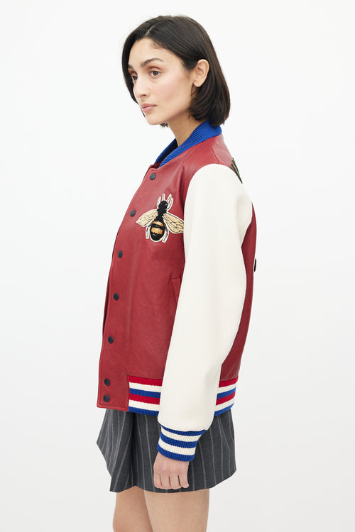 Gucci Red & Multicolour Blind For Love Varsity Jacket