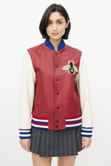 Gucci Red & Multicolour Blind For Love Varsity Jacket
