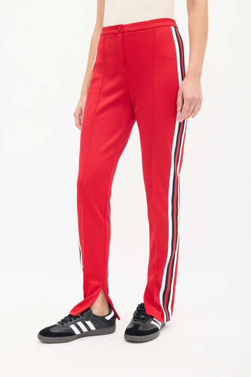 Gucci Red & Multicolour Striped Slim Trouser