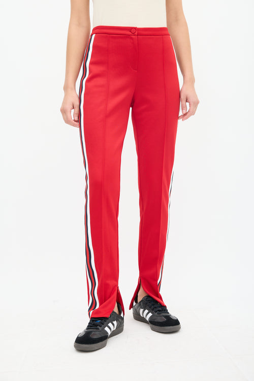 Gucci Red & Multicolour Striped Slim Trouser