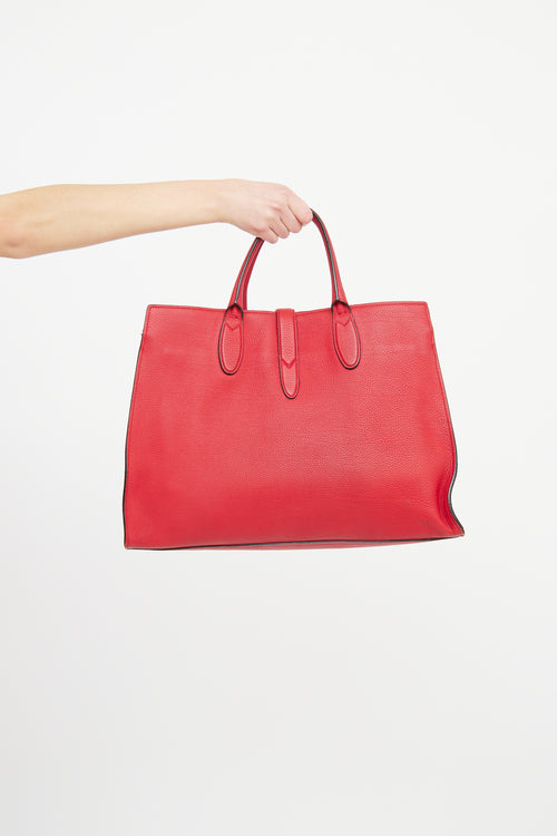 Gucci Red Pebbled Leather Jackie Bag