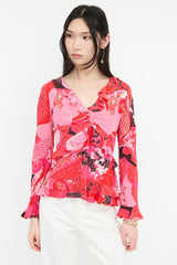 Gucci Spring 1999 Silk Acid Flower Blouse