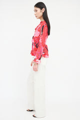 Gucci Spring 1999 Silk Acid Flower Blouse