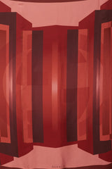 Gucci Red & Pink Geometric Silk Scarf