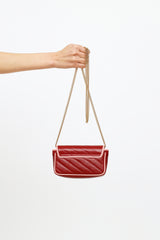 Gucci Red Super Mini Marmont Torchon Bag
