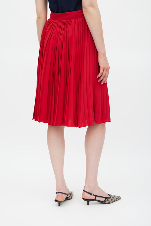 Gucci Red & Multicolour GG Lace Dress