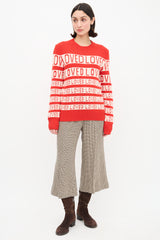 Gucci Red & White Love Jacquard Sweater