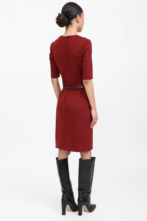 Gucci Wool Belted Dress