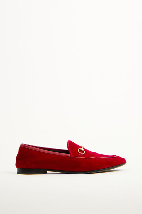 Gucci Red Velvet Jordaan Loafer