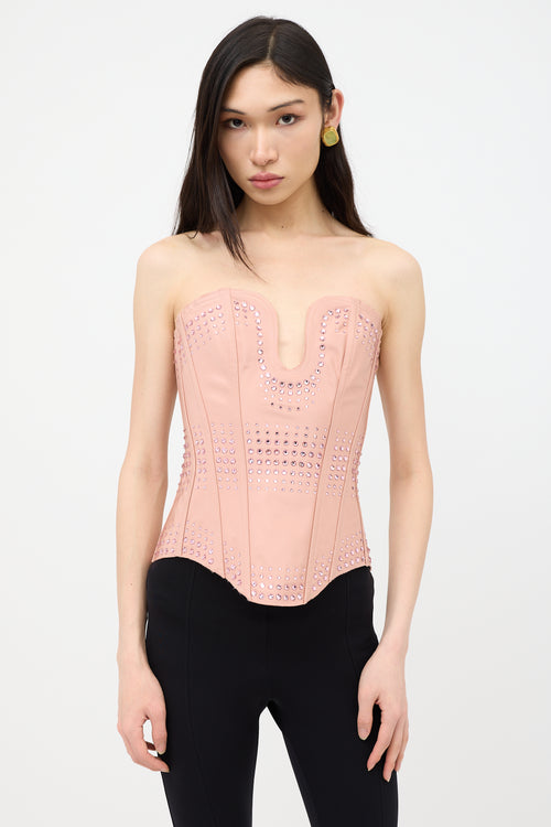 Gucci Resort 2022 Silk Crystal Embellished Corset