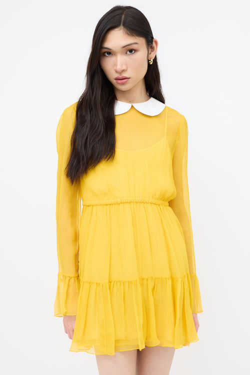 Gucci Resort 2023 Silk Peter Pan Collar Dress