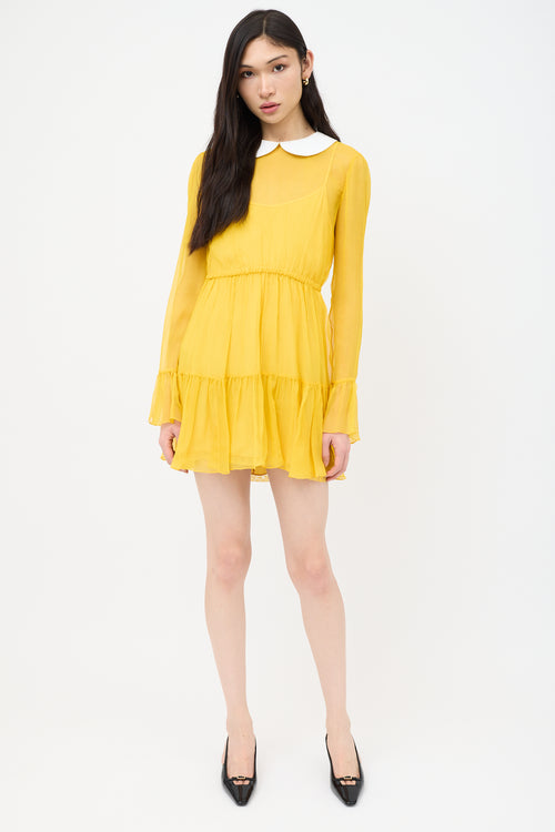 Gucci Resort 2023 Silk Peter Pan Collar Dress