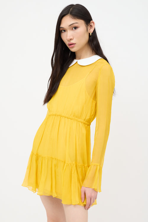 Gucci Resort 2023 Silk Peter Pan Collar Dress