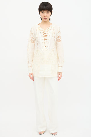 Gucci Resort Broderie Anglaise Tunic Top