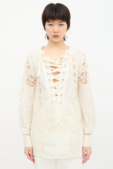 Gucci Resort Broderie Anglaise Tunic Top
