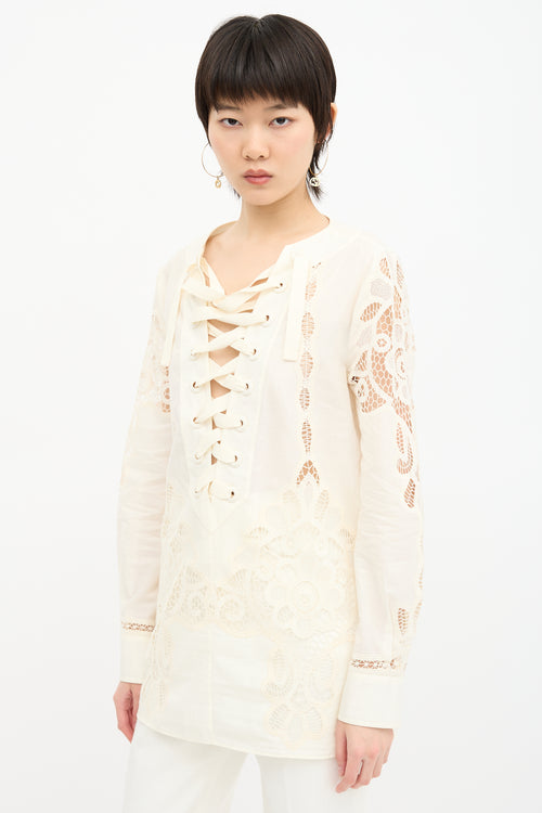 Gucci Resort Broderie Anglaise Tunic Top
