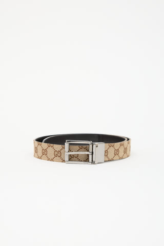 Gucci Reversible GG Monogram & Leather Belt