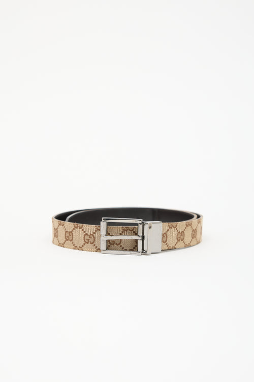 Gucci Reversible GG Monogram & Leather Belt